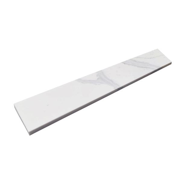 4 - in H x 21.25 - in L White Quartz Bathroom Side splash