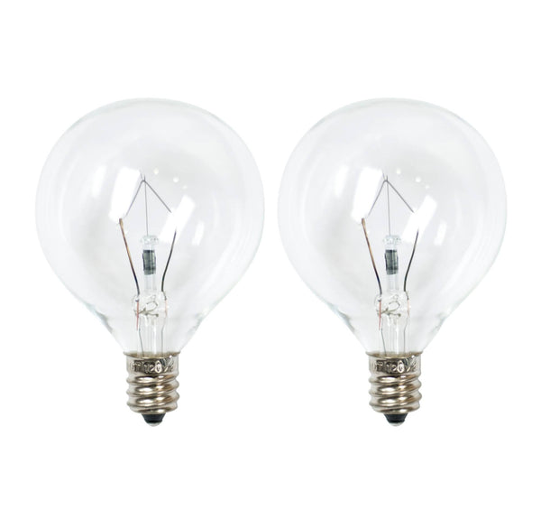 25 - Watt 2pk G50 Incandescent Light Bulbs for Wax Warmers Clear - Ador