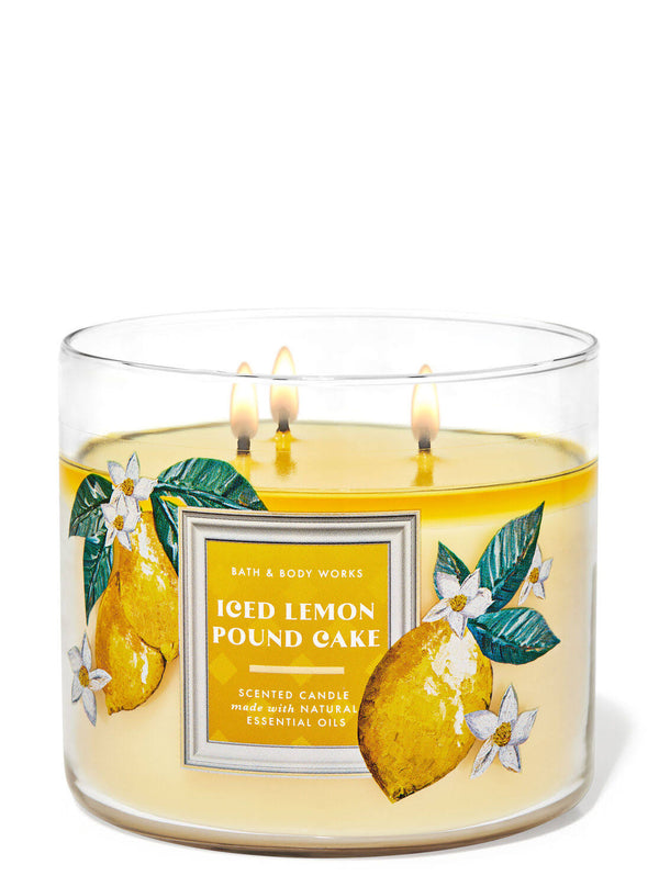 Bath & Body Works Accents - Iced Lemon Pound Cake 3 Wick Candle - Color: White/Yellow - Size: Os - Happy_Traveler's Closet