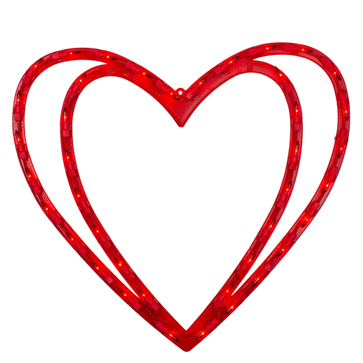 Northlight 17" Pre - Lit Scarlet Double Heart Valentine's Day Window Silhouette Decoration - Red