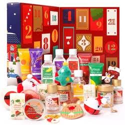 Body & Earth Bath Sets for Women Gift - 24 Piece Set of Advent Calendar, Multi - Scented Spa Gift Set Includes Hand Lotion, Shower Gel, Soap, Shampoo