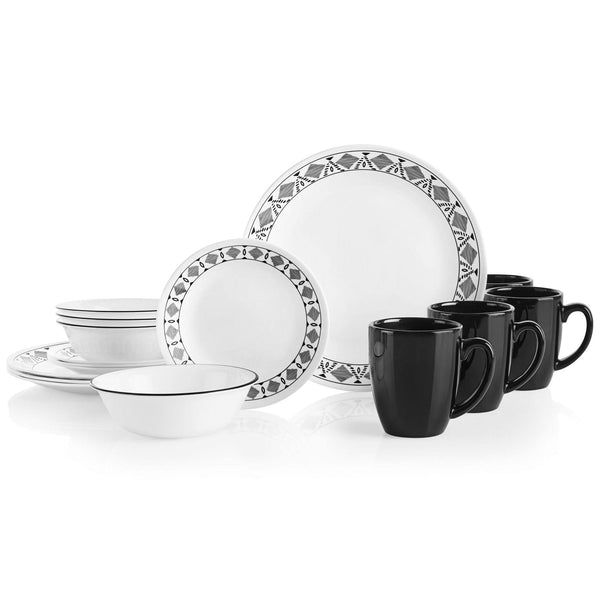 Corelle 18 - Piece Service for 6 Chip Resistant Dinnerware Set Portofino