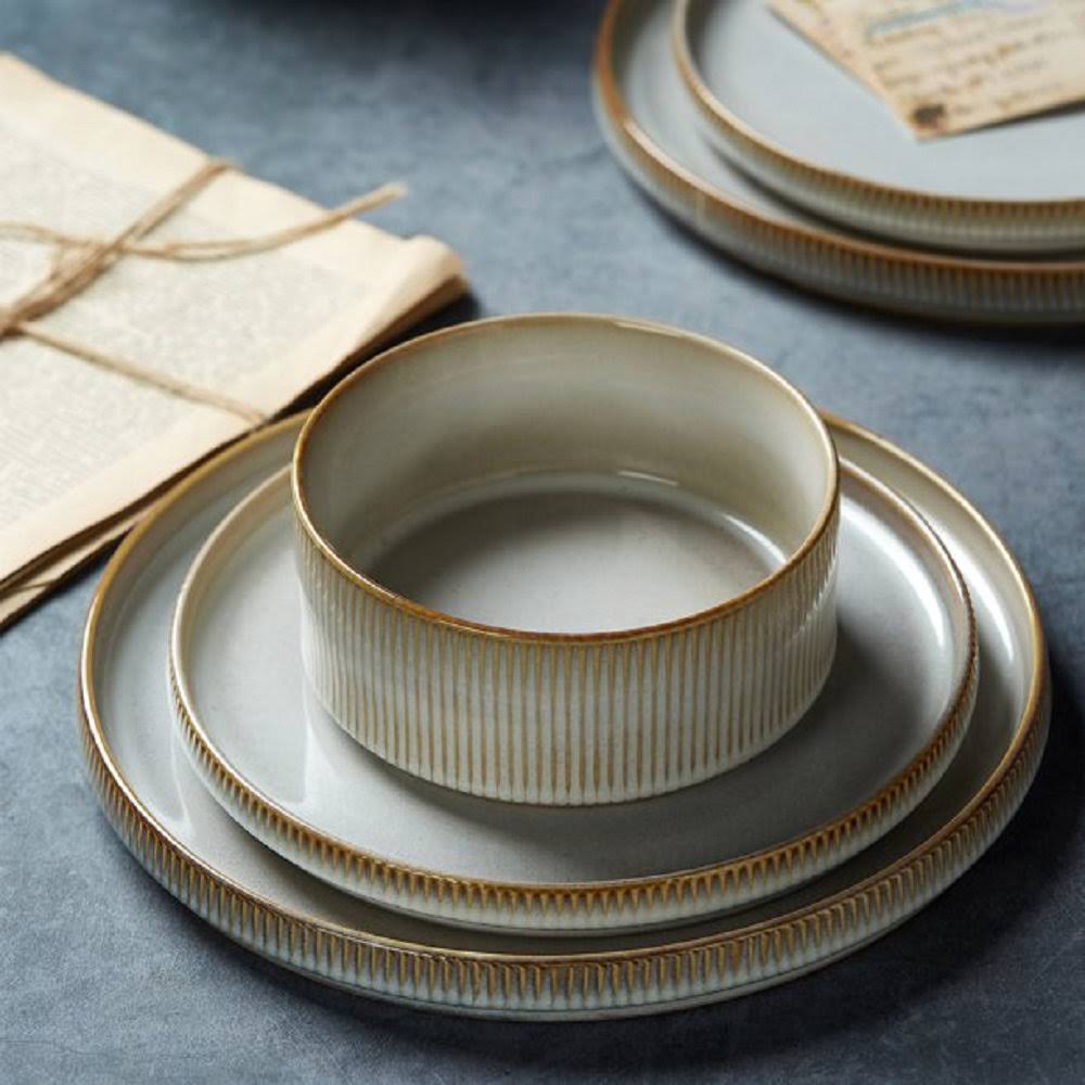 Paytan Stoneware Dinnerware Sets, 12 - Piece Dish Set Gracie Oaks Color: Cappuccino White