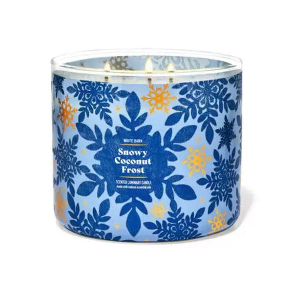 Bath & Body Works Accents - Bath and Body Works Snowy Coconut Frost 3 Wick Candle Nwt Any 2/$45 - Color: Blue/White - Size: Os - Mamamoo26's Closet